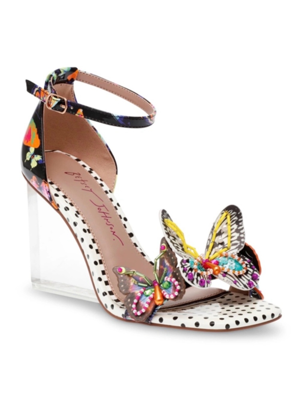 Betsey Johnson White Marloe Butterfly Heels - Size 6